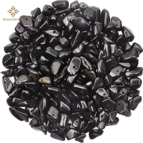 5-8mm Black Obsidian Beads Natural Freeform Chips Stone Beads For Jewelry Making Beads Needlework DIY Beads Trinket