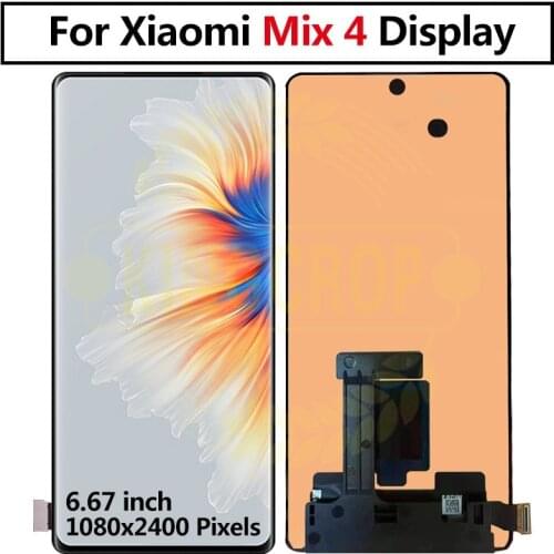 6.67'' Original AMOLED For Xiaomi Mix 4 LCD Display Touch Panel Screen Digitizer Assembly For Mi Mix4 Mix 4 LCD