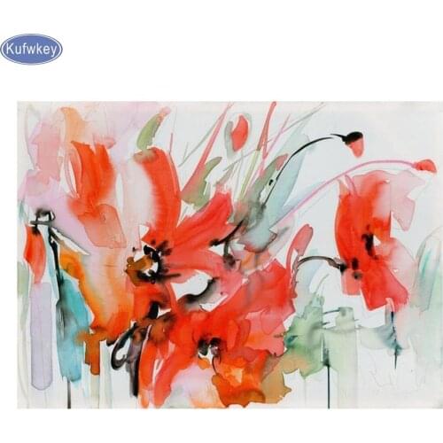 Full squre drill diy Diamond Painting"Watercolor poppies"cross stitch 5d Diamond Mosaic diamond embroidery still life,stickers