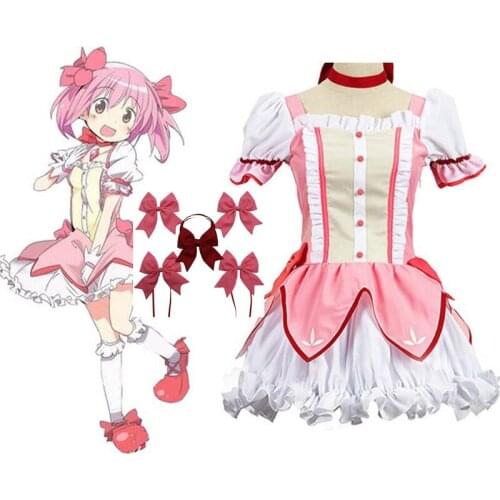 Anime Puella Magi Madoka Magica Magical Girl Kaname Madoka Cosplay Costume Halloween Christmas Party Costume