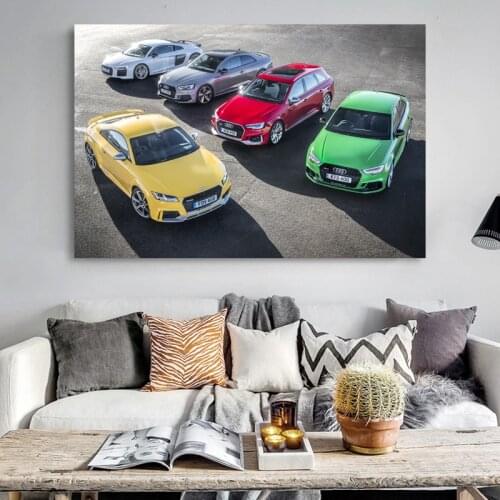 Audis Family Sport Car Rs4 RS5 TT R8 Supercar Posters Home Decor Wall Art Canvas Printed Room Decoration