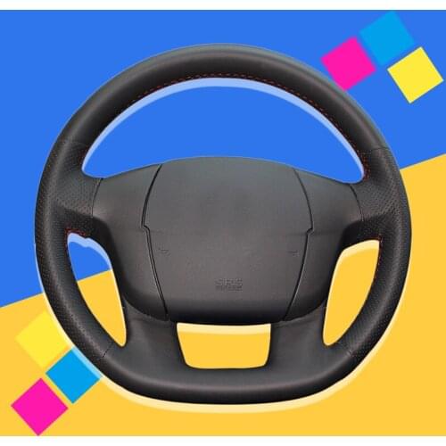 Auto Braid On The Steering Wheel Cover for Citroen C4 C4L Hand Stitched DIY Car Braiding Covers Interior Accessories Car-styling