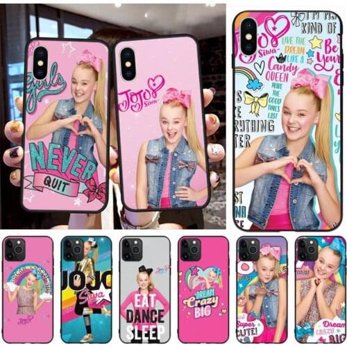 CUTEWANAN JoJo Siwa Bow Joelle Joanie Soft black Phone Case for iPhone 11 pro XS MAX 8 7 6 6S Plus X 5S SE 2020 XR case