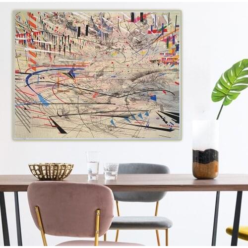 Citon Julie Mehretu《Large-scale, mixed media》Abstract Canvas Oil Painting Artwork Picture Wall Decor Background Home Decoration