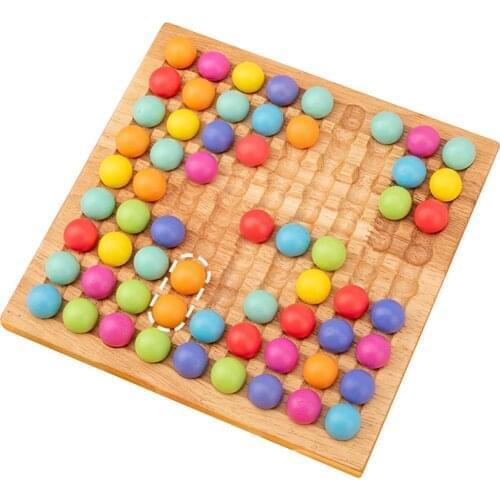 Montessori Wooden Clip Ball Bead Puzzle Toys Children Brain Training Board Game Toy Parent-child Interactive Education Toys Gift