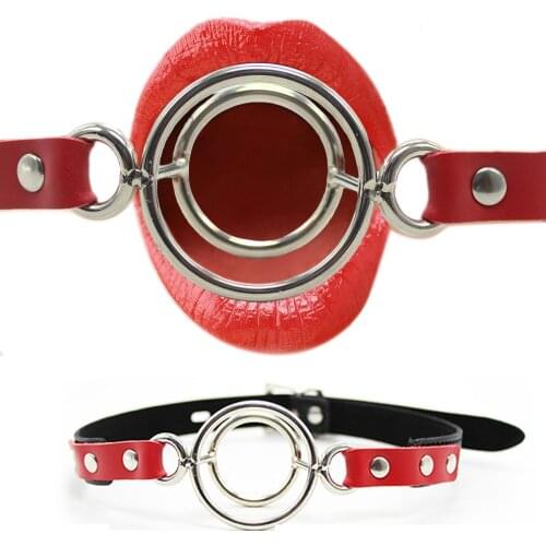 BDSM double O-Ring Ball Gags Breathable Mouth Gag Fetish lock for women men Leather Oral Fixation Flirting role play Sex Toys