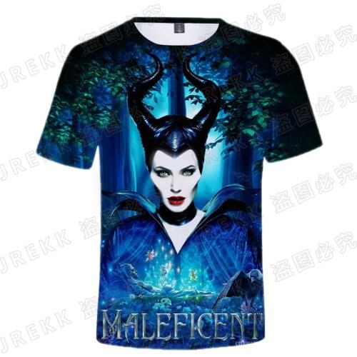 2021 Summer Casual 3D Printed Maleficent T Shirt Men Women Children tshirt Cool Fashion Short Sleeve Boy Girl Kids Tops Tee