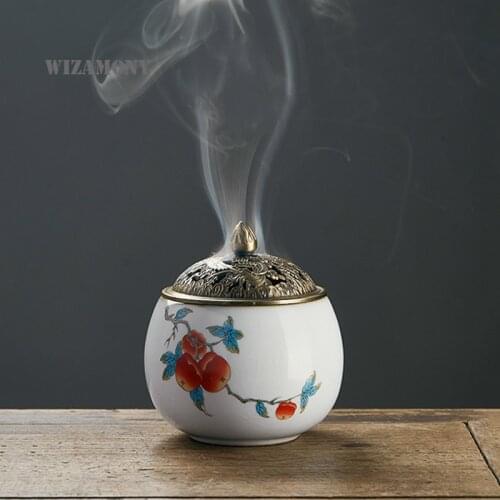 Wizamony Ru Kiln Ceramics Everything Goes Well "Incense Burner Home Indoor Agilawood Anshen Pan Incense Ornaments