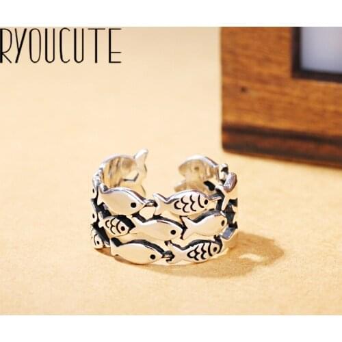 New Trendy Charm Fish Rings For Women Men Boho Knuckle Party Rings Punk Cocktail Jewelry Girls Gift