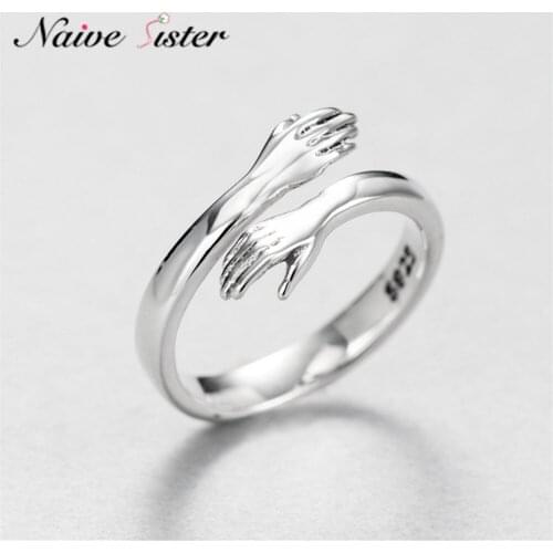 Hug Rings Promise Ring Love Gift for Women Girl Ladies Engagement Wedding Band European Jewelry
