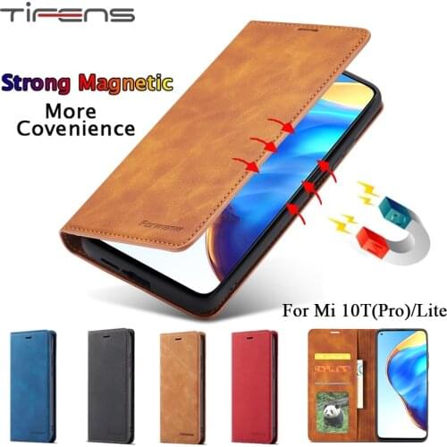 Luxury Leather 10 T Lite Case For Xiaomi Mi 10T Pro Lite Strong Magnetic Flip Wallet Cover Card Holder Stand Phone Bags Coque
