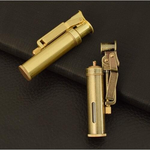 Creative Retro Vintage Grinding Wheel Lighters Visible Transparent Oil Tank Kerosene Lighter Men’s Gift
