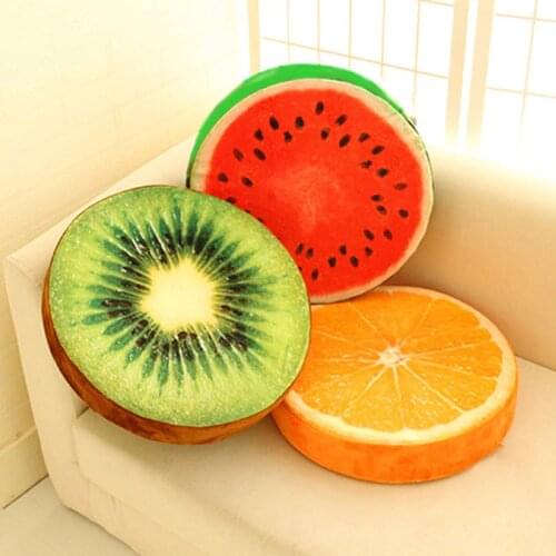 Fruitc Creative Removable and Washable Pillow Plush Cushion Orange Kiwi Fruit Simulation Seat Cushion Pilllow
