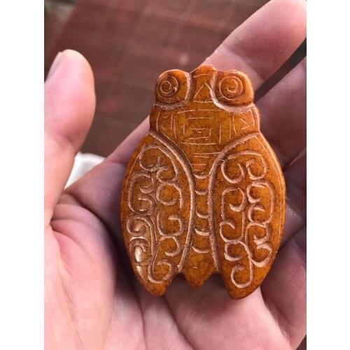 Natural yellow jade pendant jade cicada necklace blockbuster jade necklaces men woman pendants jadeite jade necklace jewelry