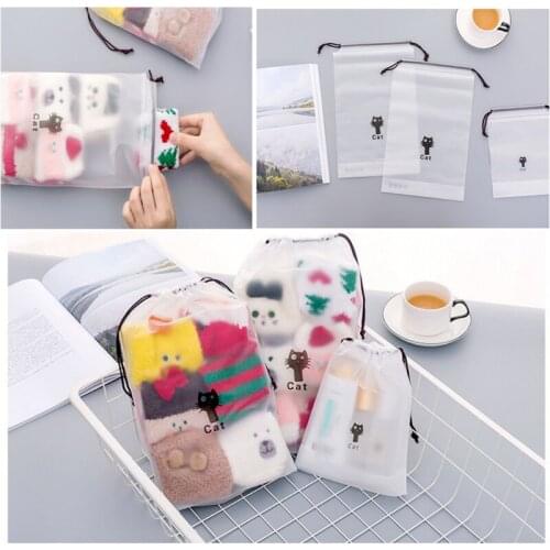 Hot Sale 1Pc Drawstring Waterproof Foldable Storage Bags Transparent Clothes Bag Sports Travel Storage Bags Gym Bag Wholesale