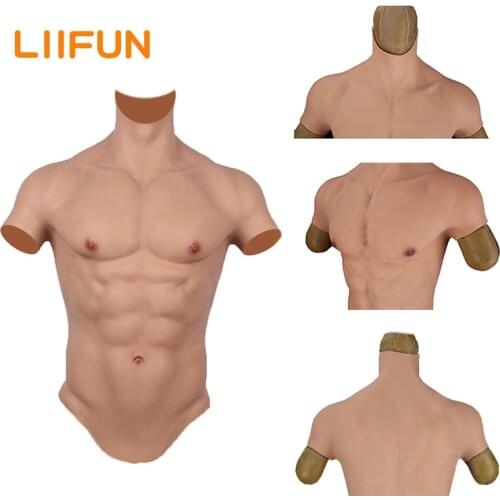 Liifun Realistic Silicone Muscle Bodysuit Artificial Simulation Muscle Chest For Crossdressers Man Cosplayers