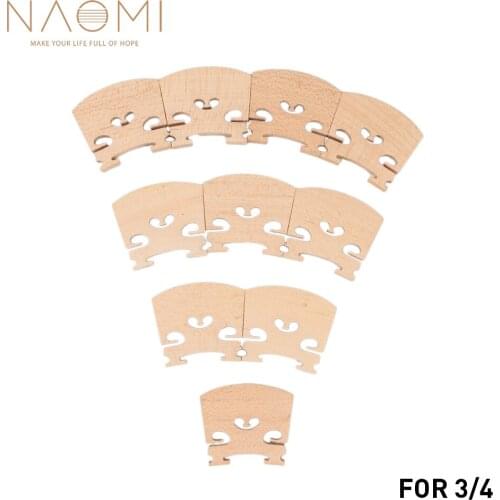 NAOMI Violin Bridge 10PCS Violin 3/4 Bridge For 3/4 Violin Maple Wood Bridge Parts Accessories New Set