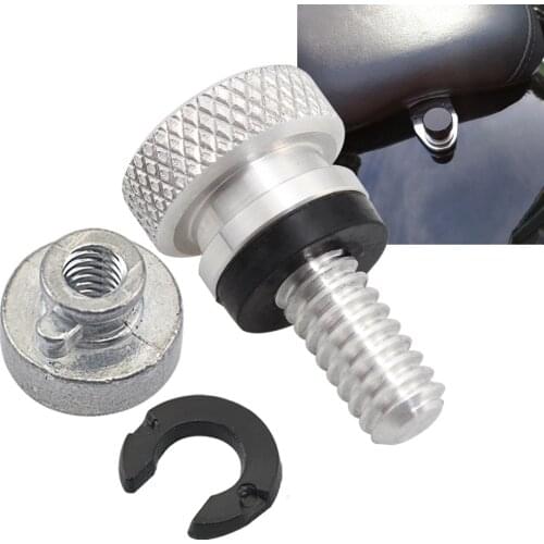 Motorcycle Chrome 1/4" Knurled Head Seat Cross Screw Bolt Nut for Harley Sportster Softail Dyna Wide Glide Roadking Street bob