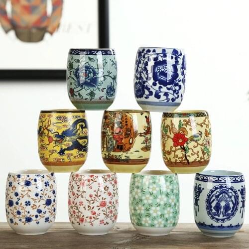 China Kung Fu Ceramic Teacups Blue And White Porcelain Teacup Jingdezhen Retro High White Porcelain Tea Cup Free Shipping