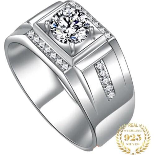 Real 925 Sterling Silver Mens Rings Wedding Engagement Domineering Luxury Exquisite Elegant Retro Design Cocktail Fine Jewelry