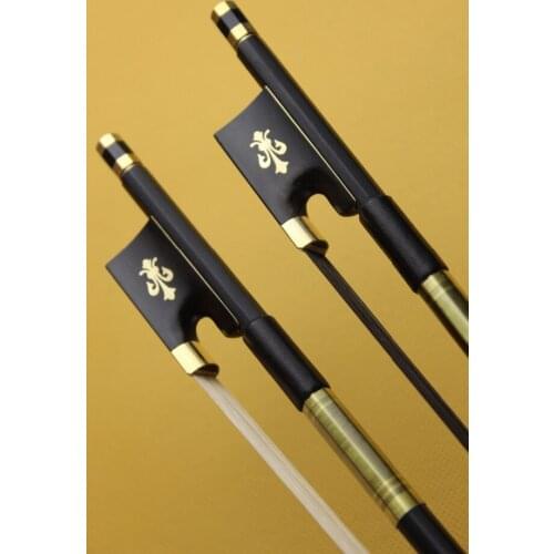 2pcs high quality new black Carbon fiber violin bow 4/4 full size one white and one black horse hair Free Shipping