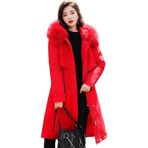 New Women Long Coat Parkas Female Winter Warm Thicken Faux Fur Coats 7 colors Down Jacket Parker Jacket plus size S-3XL