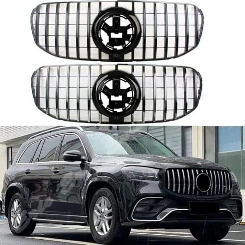 Front Bumper Grille Car Upper Billet Racing Facelift Grill For Mercedes-Benz GLS-Class X167 2020 GTR Black Silver