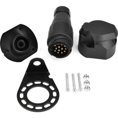 Trailer Plug Socket Connector Adapter 13-Pin Socket With Mounting Bracket And Trailer Plug 12V For Trailer Caravan Towing Towbar