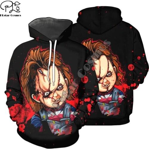 PLstar Cosmos Halloween Chucky Horror 3D printed Men for Women Hoodies Funny Pullover Harajuku zipper hoodies drop shipping 04