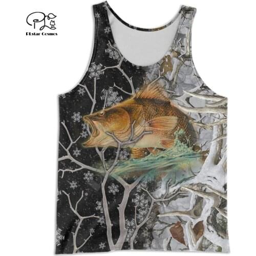 PLstar Cosmos Animal Walleye Fishing Fisher Art Camo Funny 3Dprint Men/Women NewFashion Summer Casual Sleeveless TankTop Vest C3