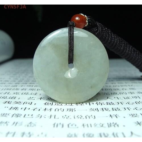 CYNSFJA New Real Certified Natural A Grade Emerald Jadeite Lucky Amulets Peace Buckle Jade Pendant High Quality Birthday Gifts
