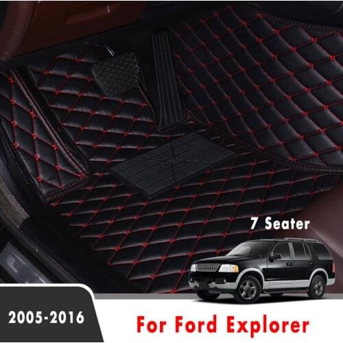 Custom Car Floor Mats For Ford Explorer 2016 2015 2014 2013 2012 2011 2010 2009 2008 2007 2006 2005 7 Seater Car Styling Carpets