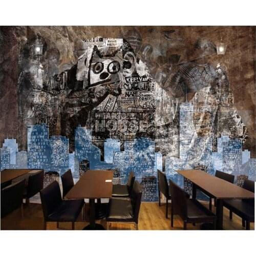 Beibehang Custom wallpaper abstract retro nostalgic graffiti stone wall stereo large TV sofa background wall mural 3d wallpaper