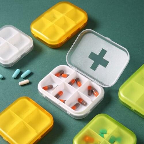 Portable Pill Medicine Box Holder Storage Organizer Container Case Pill Box Splitters Travel Pill Box 6 Slots