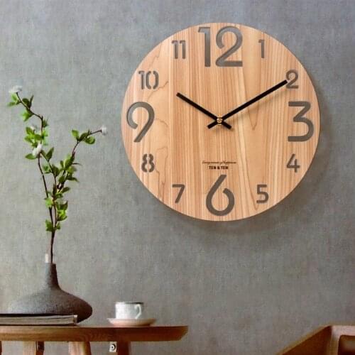 Simple Creative Wall Clock Nordic Wooden Designs Digital Silent Living Room Quartz Wall Clock Reloj Pared Home Decor DL60WC