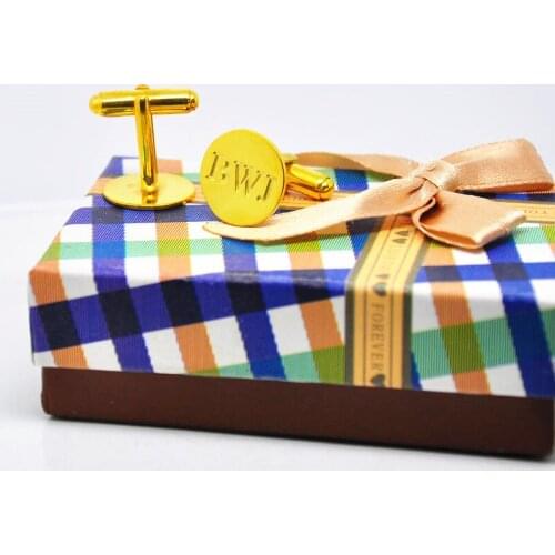 Hand Stamp 3 Initial Cufflinks Personalized Name Engraved Cuff Link Fashion Men Jewelry Groom Gift