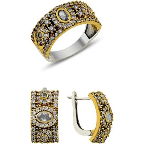 Silver 925 Sterling Authentic Zircon Cubic Zirconia Set