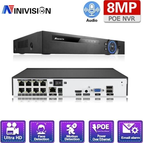 H.265 8ch*5MP 4ch 8ch PoE Network Video Recorder Surveillance PoE NVR 4 8Channel For HD 5MP/1080P IP Camera PoE 802.3af ONVIF