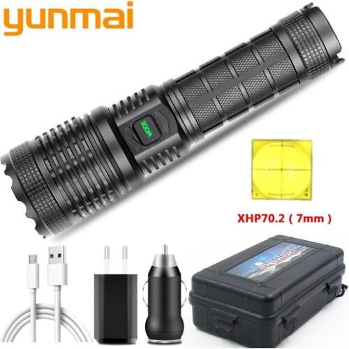 XHP70.2 4 Cores Powerful LED Flashlight USB Rechargeable Mobile Power Battery Flashlight Aluminum Zoomable Waterproof Lantern