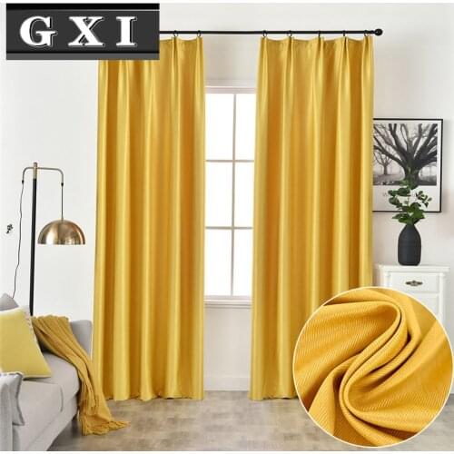 GXI Thermal Insulated Grommet Blackout Curtains for Bedroom Window Treatments for Basement Yellow Panel Cortinas