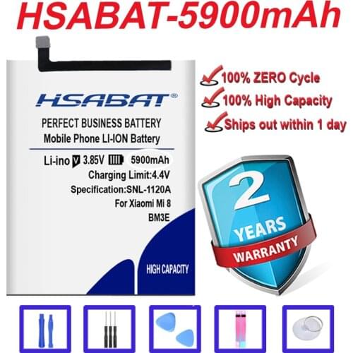 Top Brand 100% New 5500mAh Battery for Xiaomi Mi 8 Mi8 M8 BM3E in stock