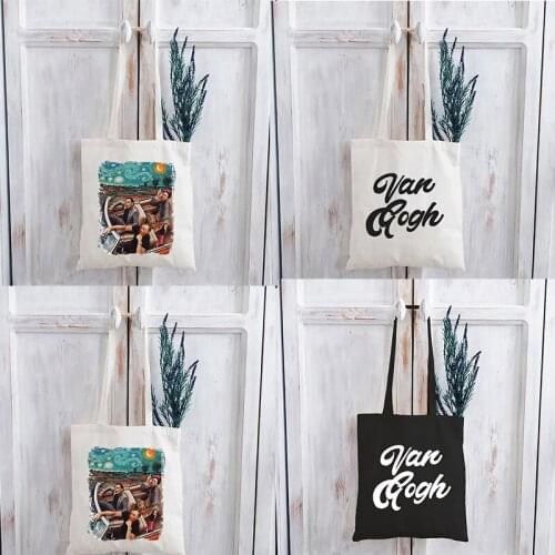 Van Gogh Shopping Bag 2021 Mama Tote Bag Canvas Reusable Shopping Girl Shopper Handbag New Bag Canvas Custom