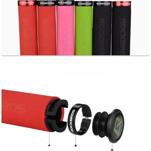 ROCKBROS Bicycle Grips MTB Silicone Mtb cuffs Handlebar Grips Anti-skid Shock-absorbing Soft Grips For Bikes Cycling Handlebar
