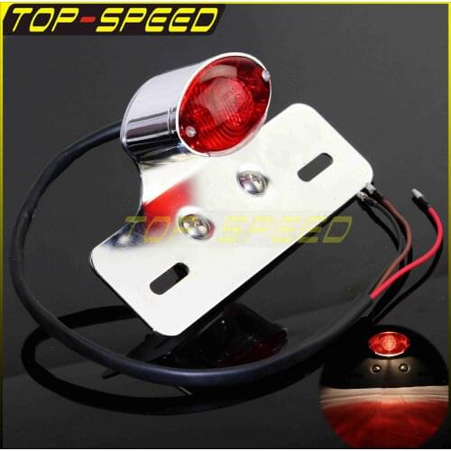 Motorcycle Rear LED Light License Plate Tail Frame Holder Bracket For Harley Chopper Cruisers ATV