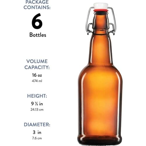 Snap Beer Bottle Flip-top Safety Kombucha For Carbonated Drinks High Quality UV Protection Sturdy Bottom Airtight Lid