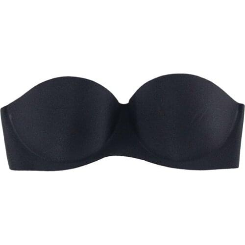 LONKKO Women Push Up Bra Seamless Strapless Bra Wire-free Bandeau Underwears 1/2 Cup Back Band Dress Backless Invisible Bras
