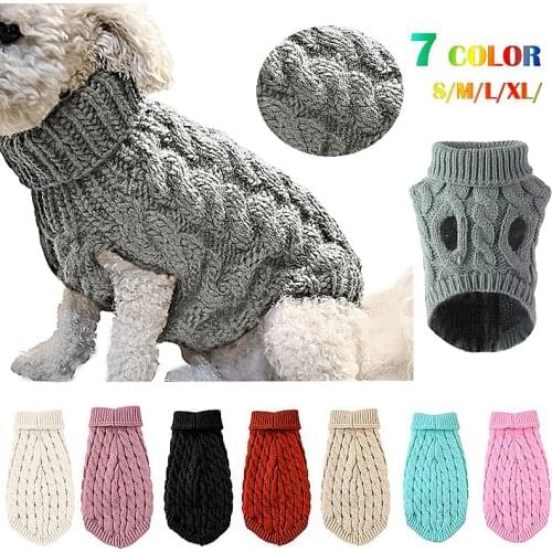 Winter Dog Clothes Puppy Knitting Warm Wool Outfit Pet Clothing for Small Medium Chihuahua Dogs Teddy French Bulldog Clothes