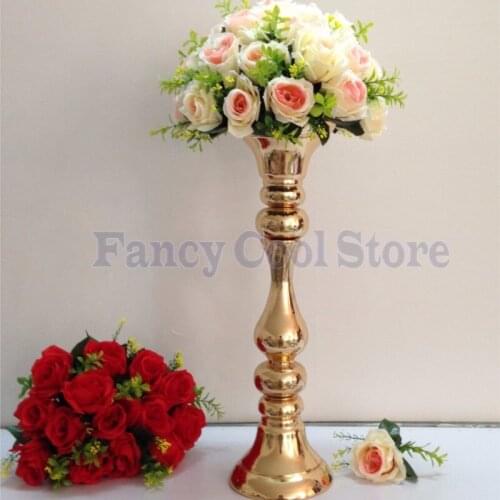 Gold Wedding Flower Vase Flower Stand Table Centerpiece 10pcs/lot