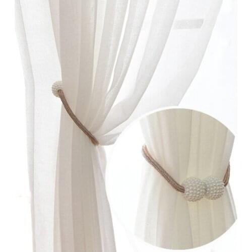 1 Pair Exquisite Pearl Magnet Bandage Curtains Tieback Curtain Decorative Accessories Window Decoration Modern Curtain Tassel