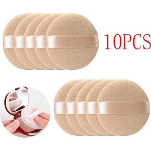10pcs Professional Round Shape Facial Face Body Powder Foundation Puff Portable Soft Cosmetic Puff Makeup Foundation Sponge Lot
